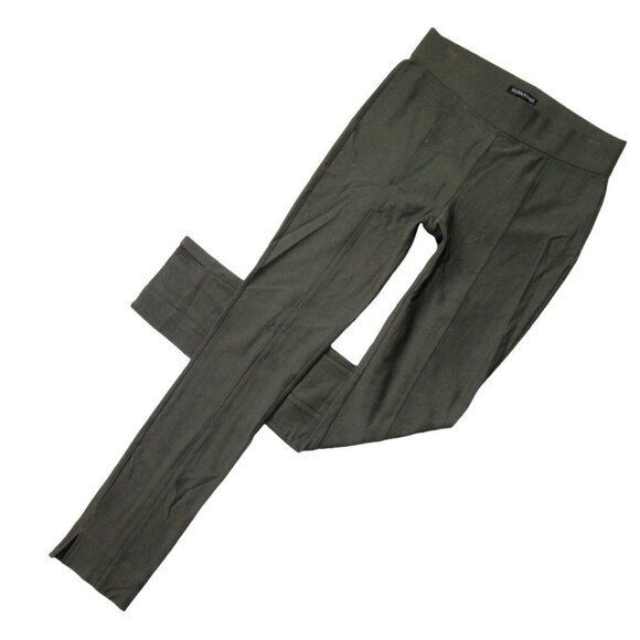 NWT Eileen Fisher Slim in Oregano Green Seamed Washable Crepe Pants 2XS XXS - Picture 1 of 7